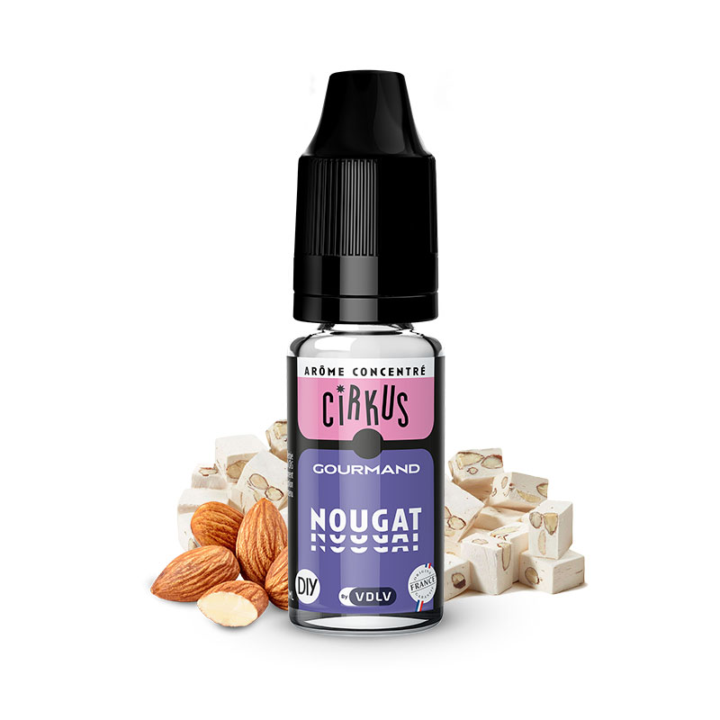 Photo du flacon de l'arôme concentré El Nougat - Cirkus 10 ml de la marque VDLV fabriqué par VDLV.