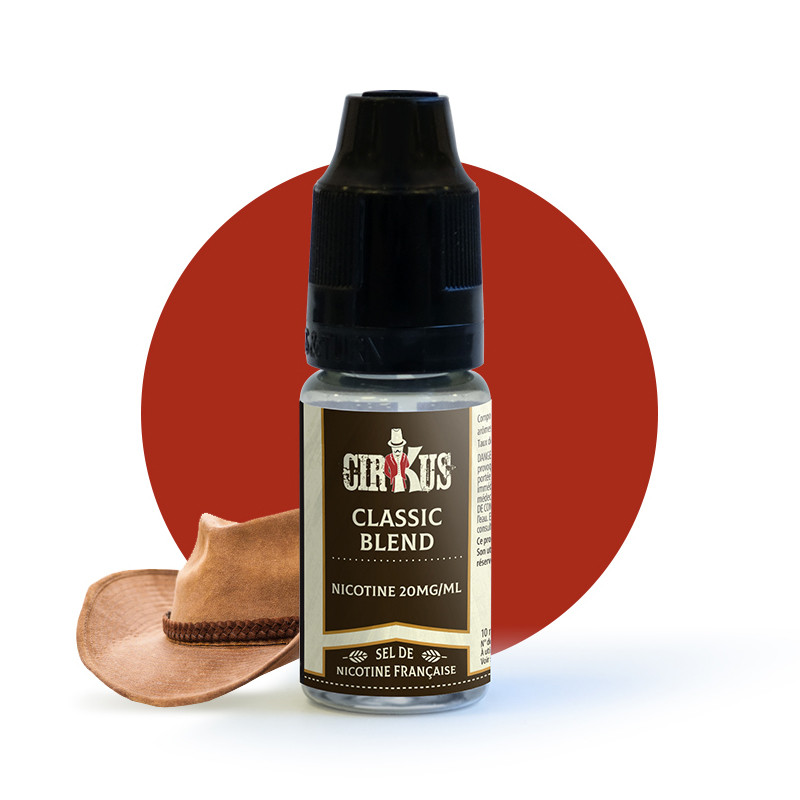 Eliquide Classic Blend 10ml en sel de nicotine de Cirkus par la marque française Vincent dans les Vapes.