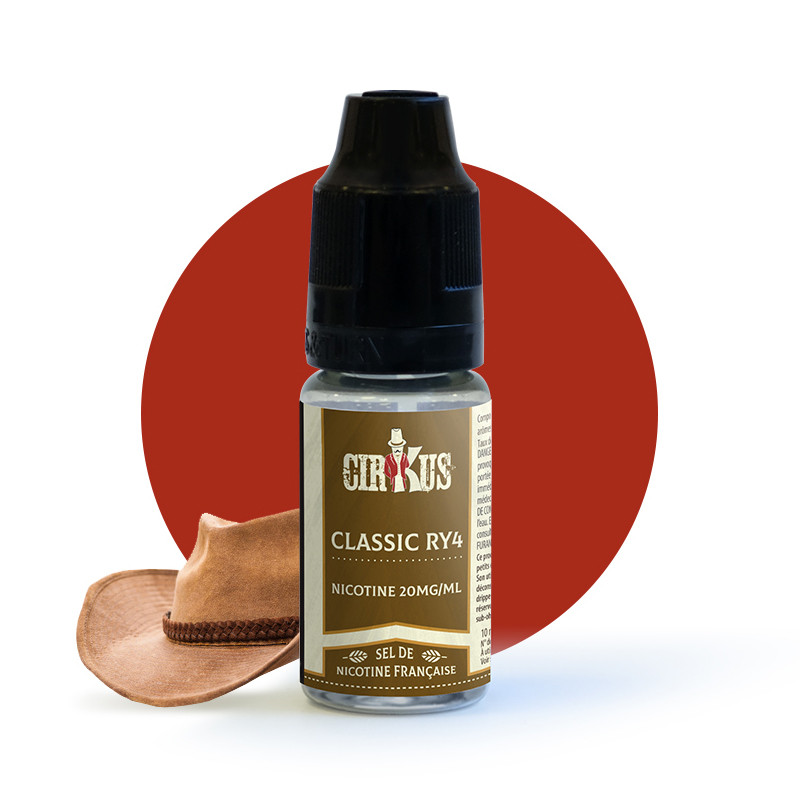 Eliquide Classic RY4 10ml en sel de nicotine de Cirkus par la marque française Vincent dans les Vapes.