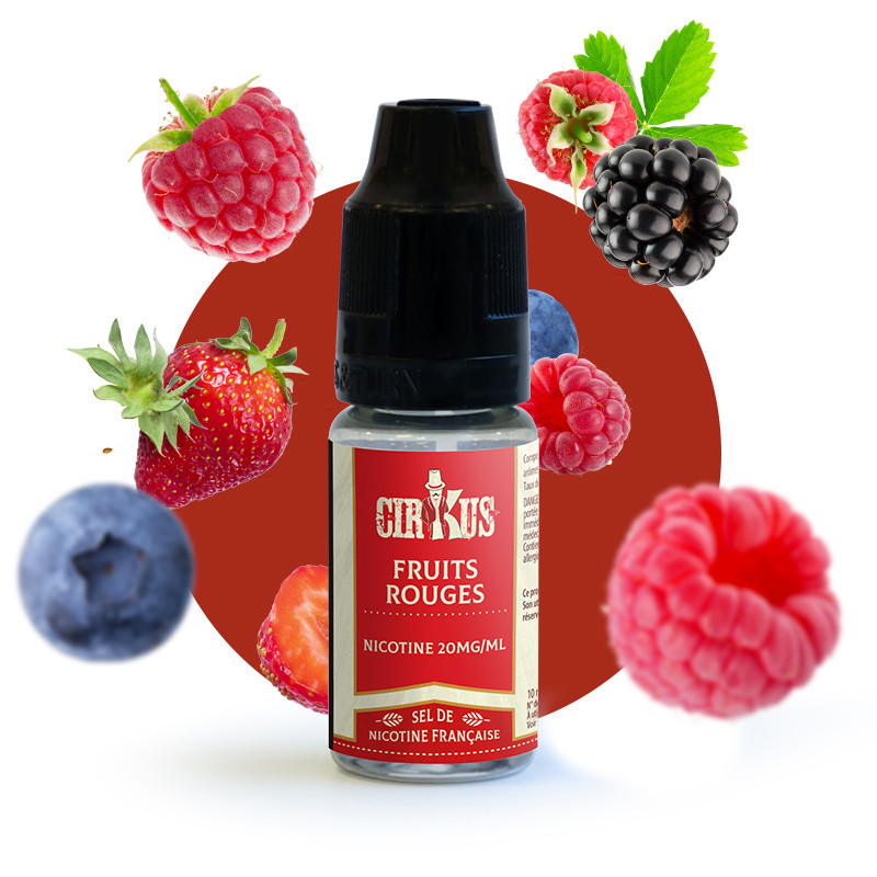 Eliquide Fruits Rouges 10ml en sel de nicotine de Cirkus par la marque française Vincent dans les Vapes.