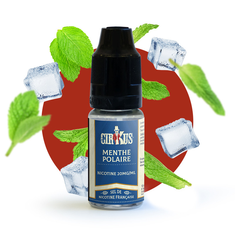 Eliquide Menthe Polaire 10ml en sel de nicotine de Cirkus par la marque française Vincent dans les Vapes.