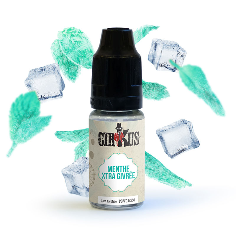 Photo du flacon du Menthe Xtra Givrée 10 ml Cirkus Authentic de Vincent dans les Vapes.