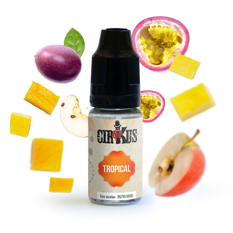 Photo du flacon du Tropical 10 ml Cirkus Authentic de Vincent dans les Vapes.