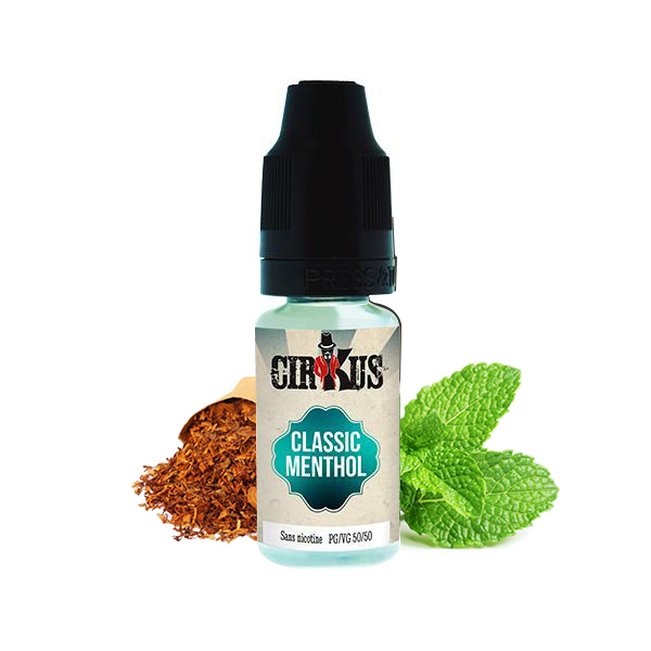 Flacon du Classic Menthol de Cirkus par Vincent dans les Vapes.