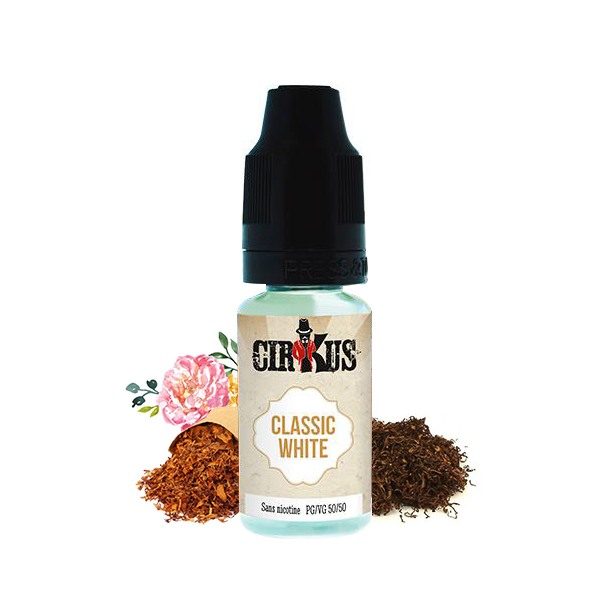 Flacon du Classic White de Cirkus par Vincent dans les Vapes.