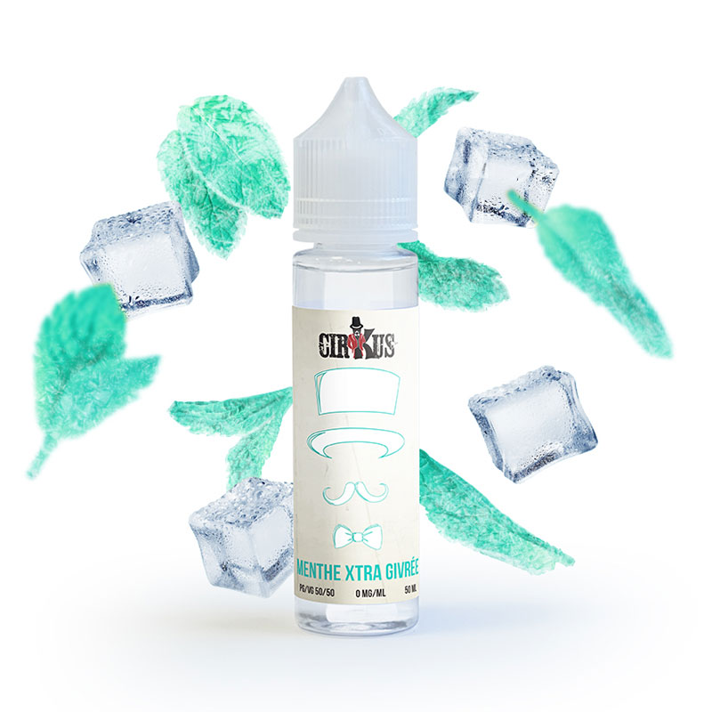 Photo du flacon du Menthe Xtra Givrée 50 ml Cirkus Authentic de Vincent dans les Vapes.