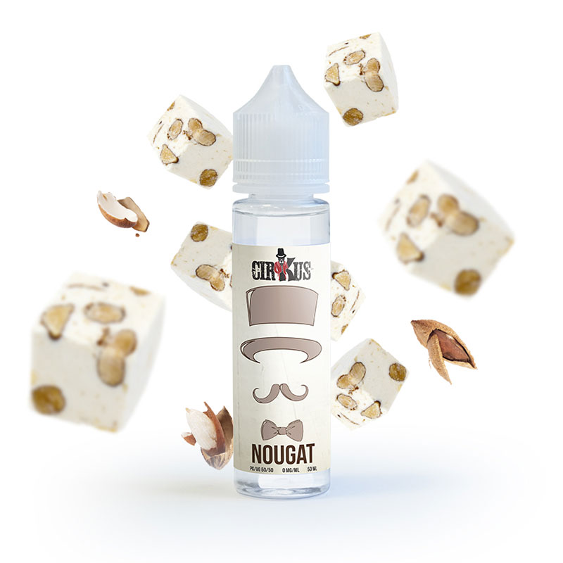 Photo du flacon du Nougat 50 ml Cirkus Authentic de Vincent dans les Vapes.