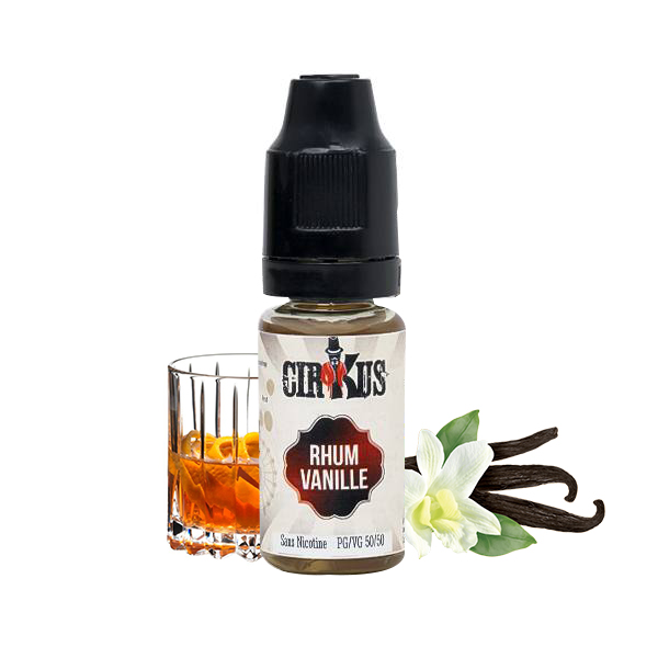 Flacon du Rhum Vanille de Cirkus par Vincent dans les Vapes.