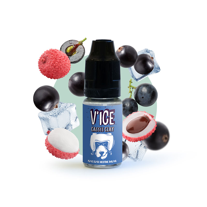 Eliquide Cassis Clay - V'ice 10ml par la marque française Vincent dans les Vapes.