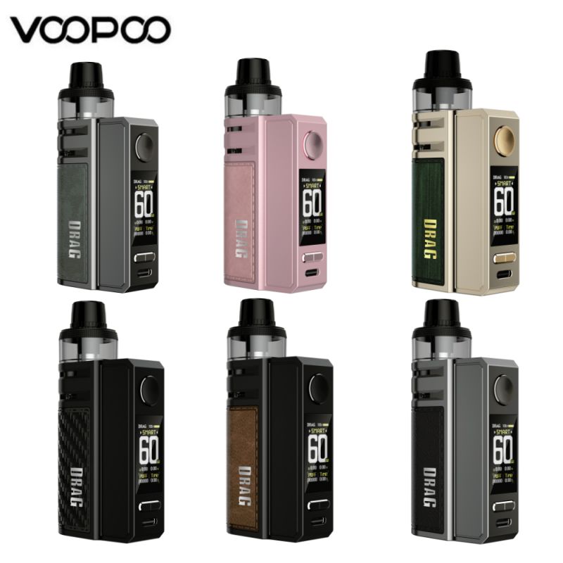 Photo des différentes déclinaisons de la box cigarette électronique Drag E60 de la marque Voopoo.