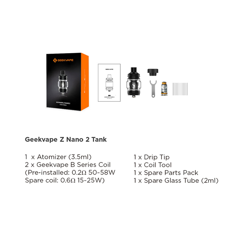 kit complet du Clearomiseur Z Nano 2 de GeekVape.