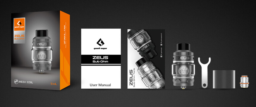 Le pack complet du clearomiseur Zeus Subohm.